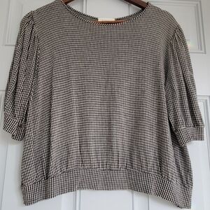 Bohme Relaxed Gingham Pullover Top - Black & White